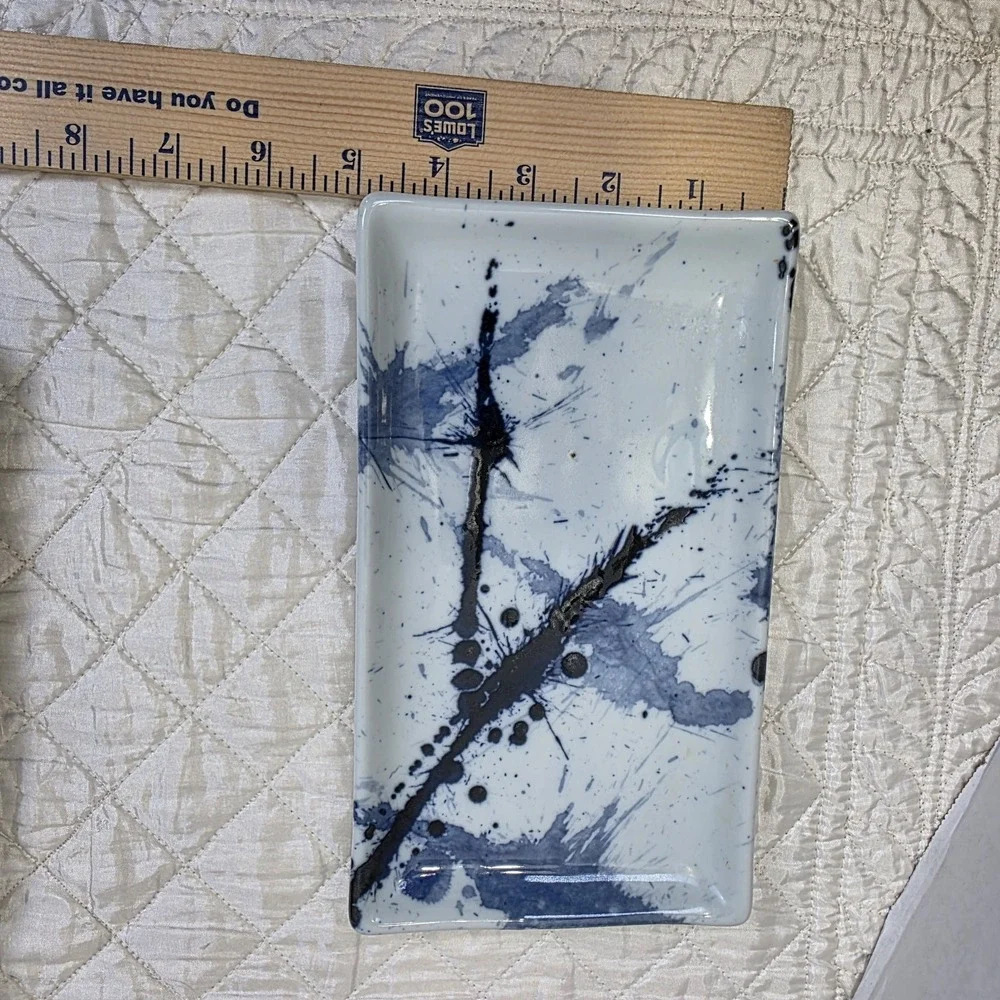Miya Made‎ In Japan Set Of 4 Blue Sumi Sushi Plates